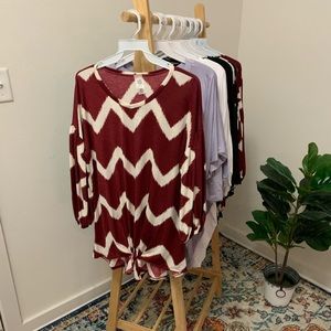 Red and white chevron top
